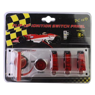 Blister package of flip-up ignition switch panel with red indicator lights