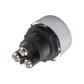 Engine start push button switch with black threaded base and metal mounting posts