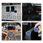 Engine start push button switch installed on dashboard with blue backlit button