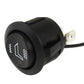 Black round rocker heating switch with white heating icons on face