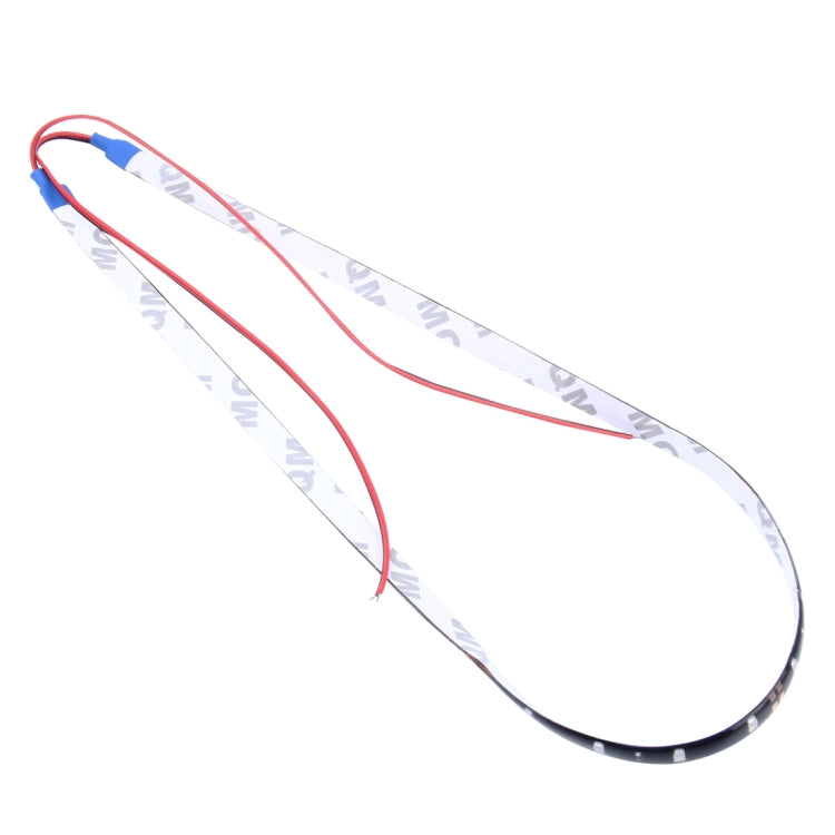 Waterproof flexible LED strip light with red/white wires, dark strip, 60cm
