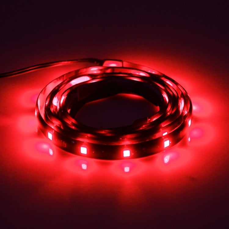 Waterproof flexible LED strip light, red glow, coiled design, 60cm