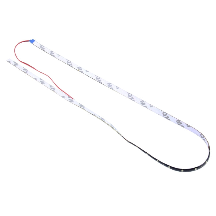 Flexible waterproof LED strip lights, two 90cm strips, white silicone, red wires, unlit