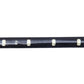 Flexible waterproof LED strip light, close-up of white LED modules on black base