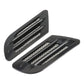 Pair of black car vent grille decoration stickers with silver mesh inserts
