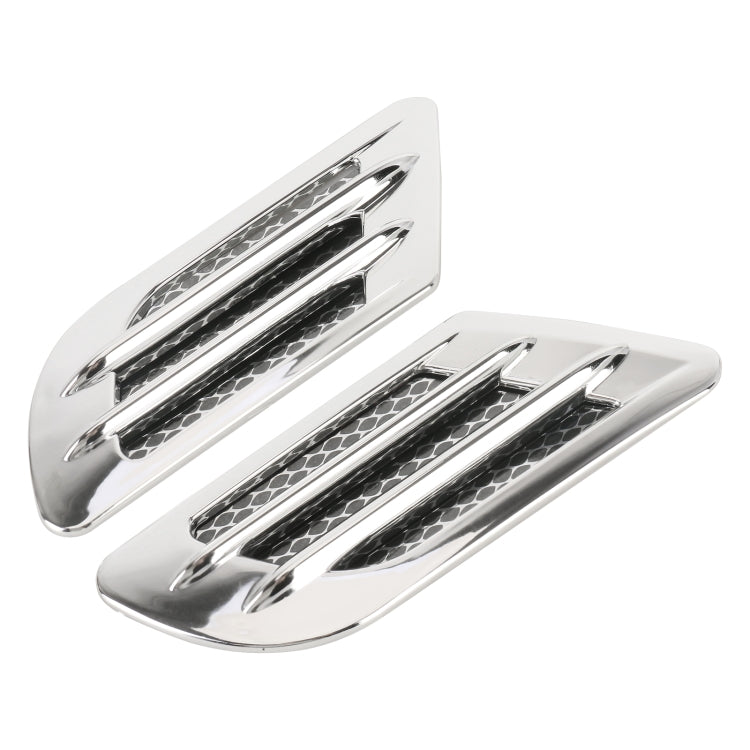 Pair of silver-and-black car vent grille decoration stickers