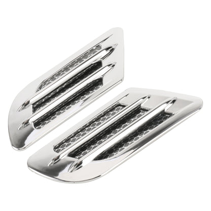 Pair of silver-and-black car vent grille decoration stickers