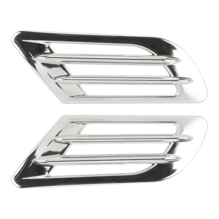 Pair of chrome car vent grille decoration stickers with black accents