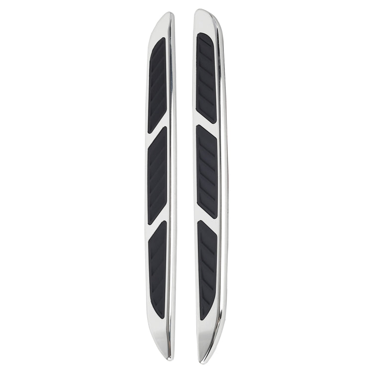 Set of two vertical car vent grille decals in chrome and black