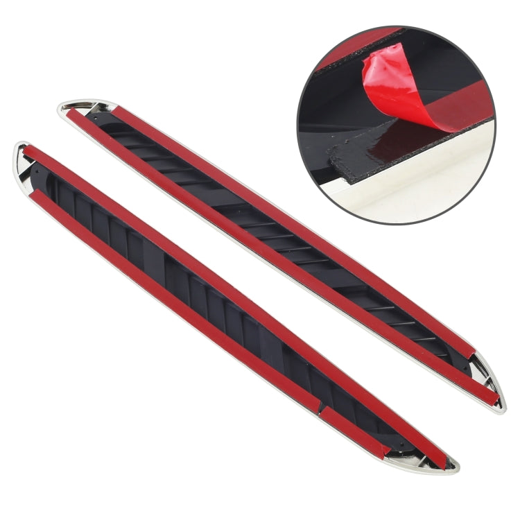 Pair of red and black car hood vent grille decals with ridged panels
