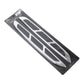 Car airflow vent grille decal pair on card, chrome and black