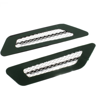 Dark green car grille mesh decoration stickers, pair, vent inserts with diamond mesh
