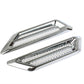Silver car grille mesh decoration stickers, pair, long vent-style frames with diamond mesh