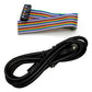 BDM programmer wiring harness with multi-color ribbon cable and black lead