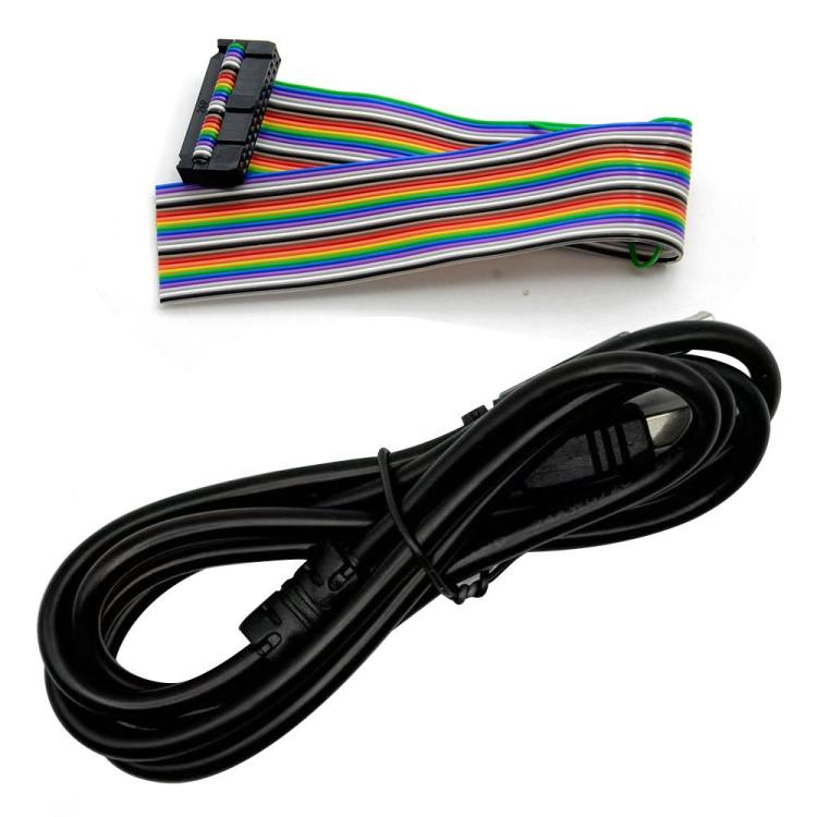 BDM programmer wiring harness with multi-color ribbon cable and black lead