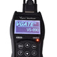 Handheld scanner tool with Vgate branding, LCD screen, and YES/NO buttons.