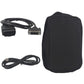 OBD diagnostic scanner cables and black soft storage pouch.