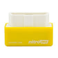 Yellow OBD2 tuning box with BENZINE CARS label and nitroOBD2 logo