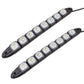 Pair of black LED daytime running light bars with square LEDs and wire leads