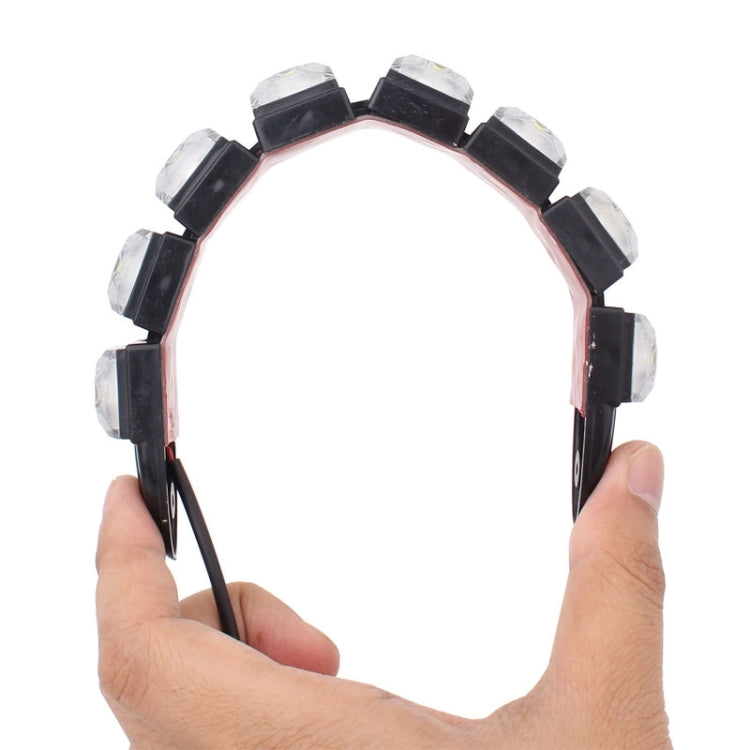 Flexible snake LED daytime running light strip bent into a circular shape by hands