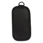 Black PU leather car phone storage pouch with loop handle, plain front panel