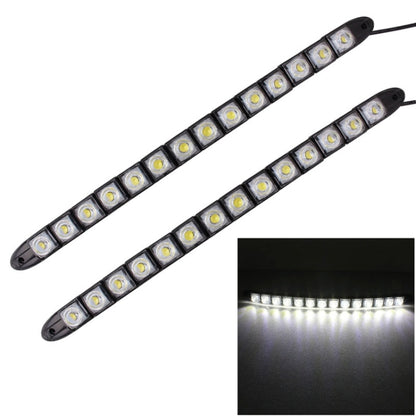 Flexible snake LED daytime running lights, two black strips with square LEDs and wires