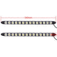 Flexible LED daytime running light bar with labeled length 340mm and width 20mm