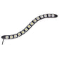 Curved flexible LED daytime running light strip with square LEDs and a trailing power wire