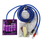 Voltage stabilizer monitor kit, purple unit with blue wiring, clamps, and parts
