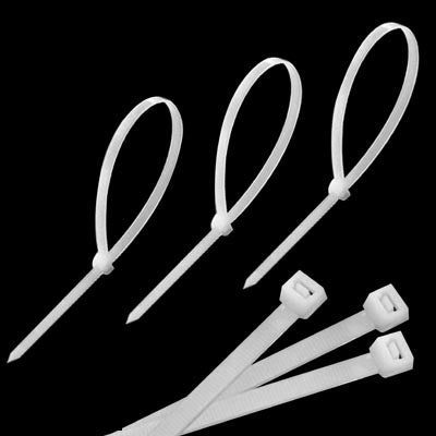 Self-locking nylon cable zip ties set, light gray straps with locking heads