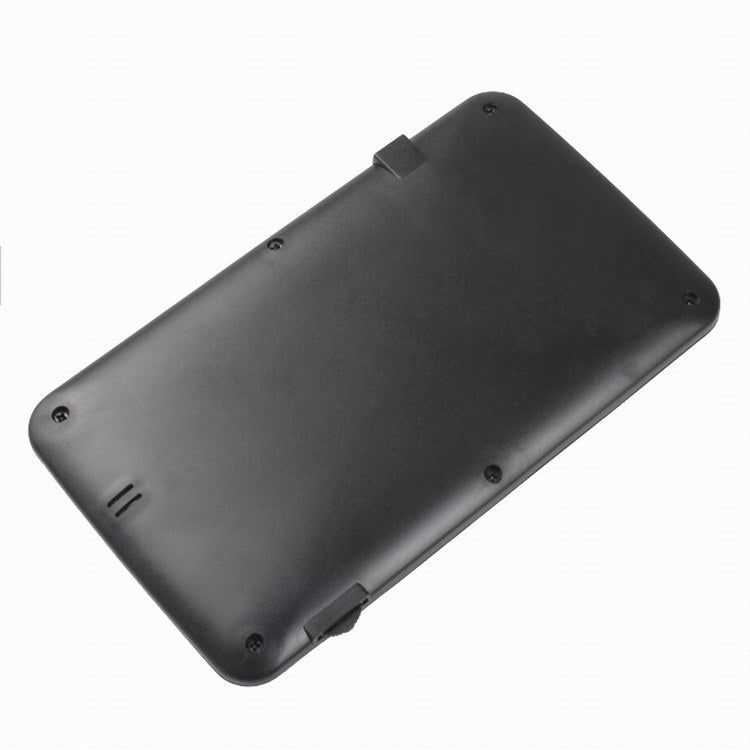 Black car HUD unit back panel with mounting clips and vent slots
