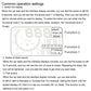 HUD common operation settings diagram with function screens and button guidance