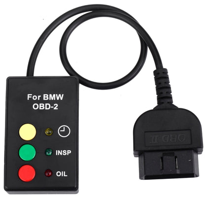 BMW OBD-II service reset tool with LED buttons and cable, OIL and INSP controls