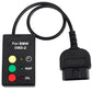 BMW OBD-II service reset tool with colored indicator buttons and OBD plug on cable