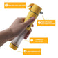 Handheld yellow emergency flashlight with blade-style head attachment