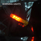 Yellow emergency LED flashlight displaying red and amber warning lights