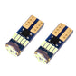 Two T10 15-LED 4014 SMD canbus bulbs, white LED chips on blue PCB