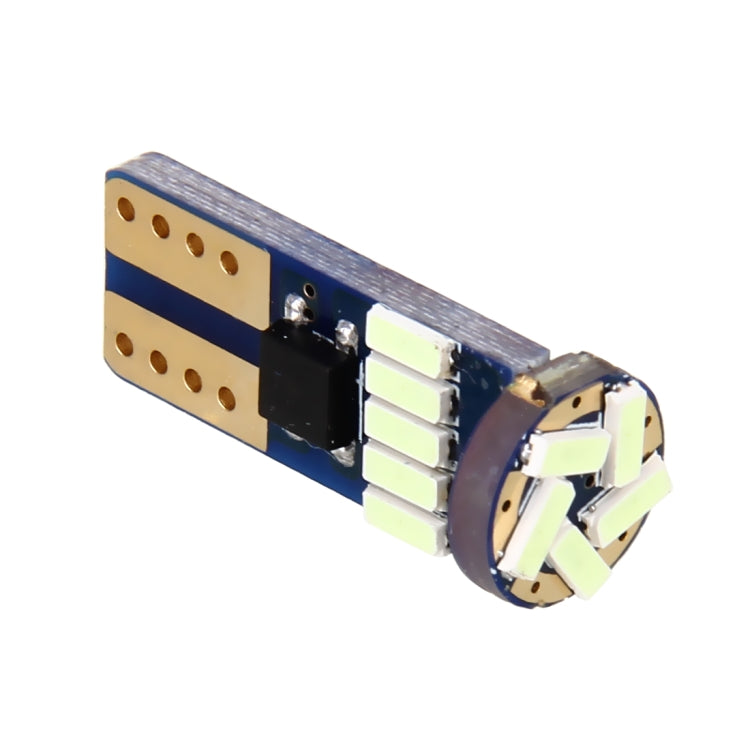 Single T10 15-LED 4014 SMD canbus bulb, blue PCB with white LED strip