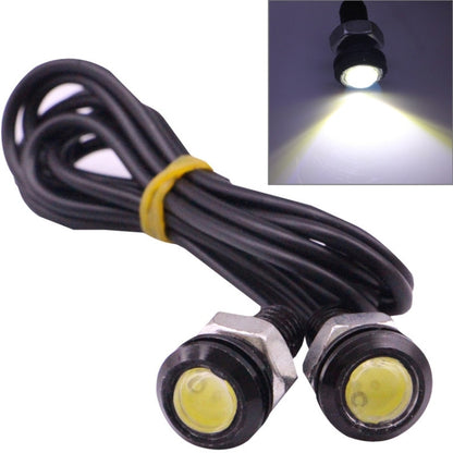 LED eagle eye light pair with black housings and white LED bulbs, 60cm cable