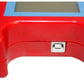 Red programmer body close-up with charging/data port connector