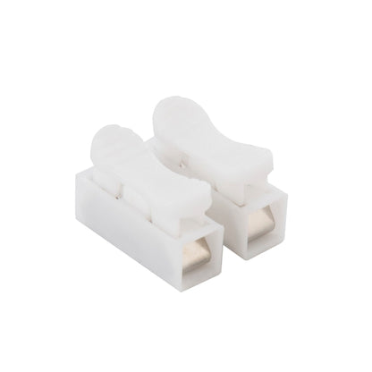 White 2-way push quick cable connector terminal, 2-pin wiring block