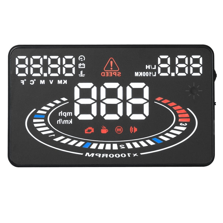 Front view of black E300 HUD display with large triple-digit readouts and gauge ring.