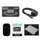 E300 HUD display kit with power cable and instruction cards, screen shown.