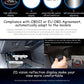 Feature chart for E300 HUD head up display with icons and 2D viewing details.