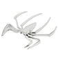 Chrome spider emblem badge, 3D raised legs in glossy metallic silver