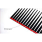 Black car eyelash strip decal with red border and thin lash spikes