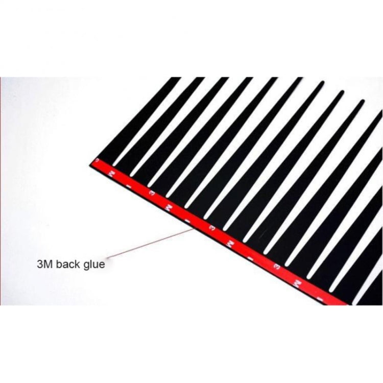 Black car eyelash strip decal with red border and thin lash spikes
