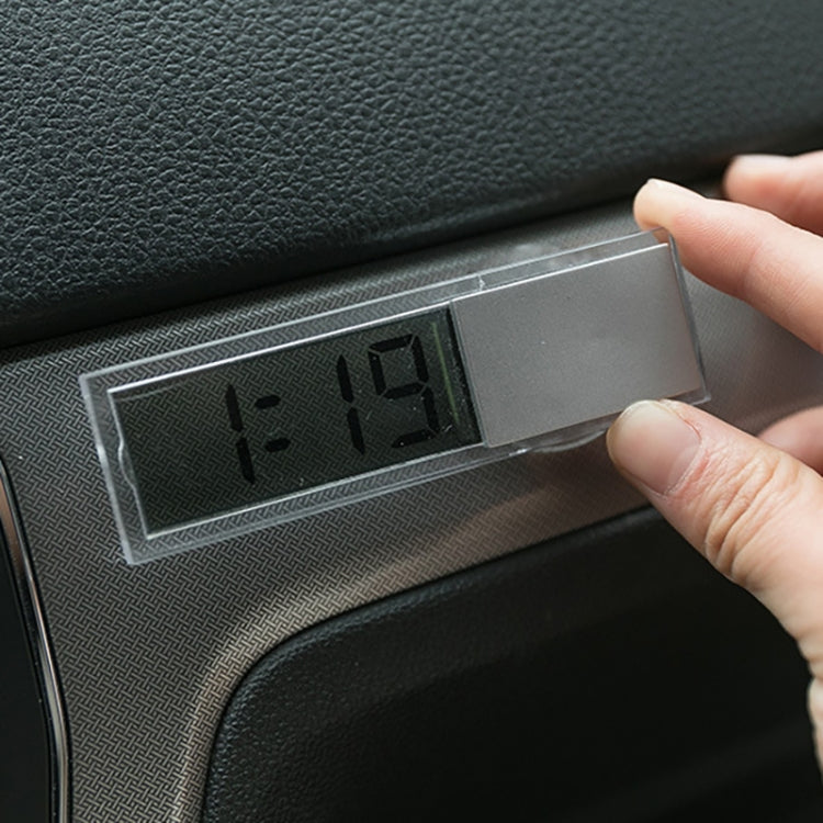 LCD auto clock on dashboard with green time display and set button