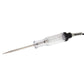 Clear DC circuit tester pen with pointed probe and coiled spring connector
