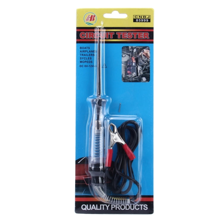 Circuit tester retail package with blister insert and attached leads